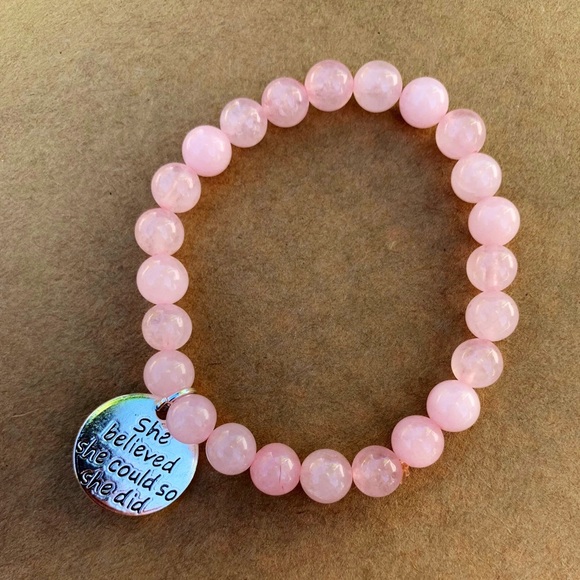 NWT💕Genuine 8mm Rose Quartz Healing Energy Gemstone Crystal Bracelet - Picture 4 of 5